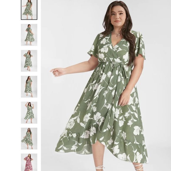 Bloomchic Dresses & Skirts - Bloomchic Floral Ruffle Knot Side Wrap Dress NWT